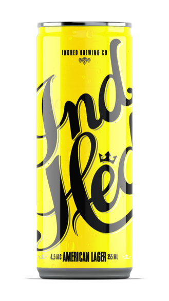 IndHed American Lager can in the shelf simulator